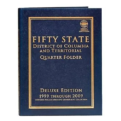 Whitman DELUXE Folder 80783 Statehood & DC/Territories QUARTERS 1999-2009  Book • $8.15