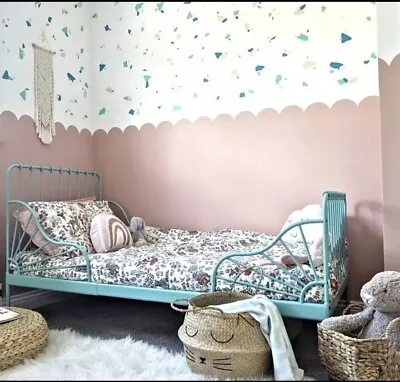 IKEA Minnen Pastel Mint Metal Frame Extendable Bed- Child To Teenager Single Bed • £40