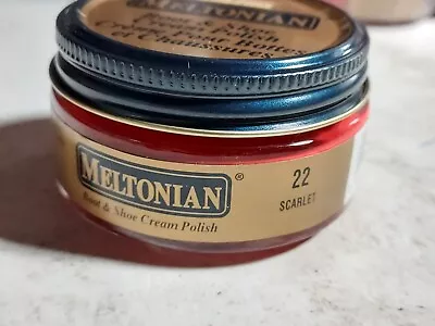 MELTONIAN Boot & Shoe Cream Polish #22 SCARLET Red Vintage Color HTF • $7.95