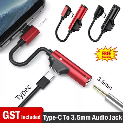 Type-C To 3.5mm And Charger 2 In 1 Headphone AUX Audio Jack USB C Cable Adapter • $4.93