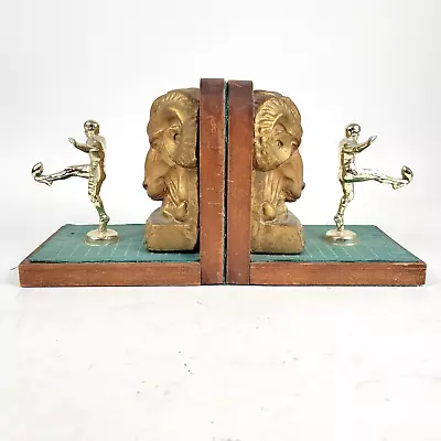 VTG OOAK 2 Piece Wood  Rams Handmade Bookend Los Angeles St. Louis Football • $34.99