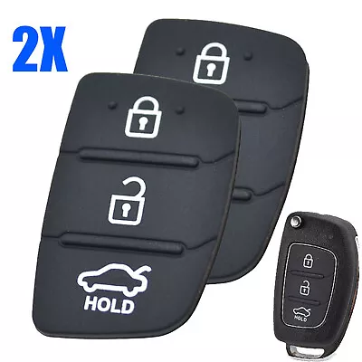 2 X For Hyundai I20 I30 Ix35 I40 Tucson Elantra 3 Button Key Remote Rubber Pad • $12.99