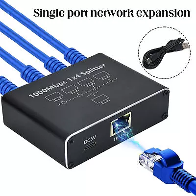 RJ45 Splitter Ethernet Adapter Splitter Switch Coupler Simultaneous Networking • $23.99