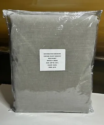 Restoration Hardware Vintage Velvet Drapery RP Privacy 100 W X 84 L Taupe $570 • $299.99