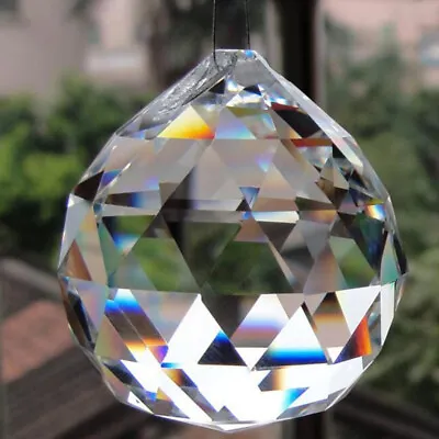 £6.83 • Buy New 50mm Feng Shui Hanging Crystal Ball Sphere Prism Rainbow Suncatcher A