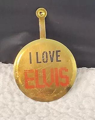 ELVIS PRESLEY CONCERT METAL TAB PIN  I Love Elvis  2 X2  • $38.99