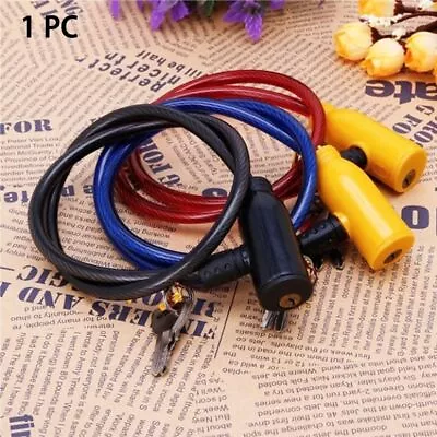 2 Keys Steel Chain Bike  Bicycle Lock Scooter Safety Cycling Cable Anti-Theft • $12.71