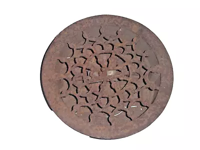 Antique Ornate Round Cast Iron Metal Floor 9.25  Grate Heating Vent Register • $37.43