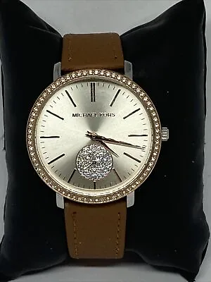 Michael Kors JARYN MK3660 Women's Brown Leather Analog Dial Quartz Watch OP714 • $59.99