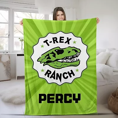 Park Ranger Blanket T-Rex Ranch Dinosaur Blanket Birthday Gift Boy Girl Children • $59.98