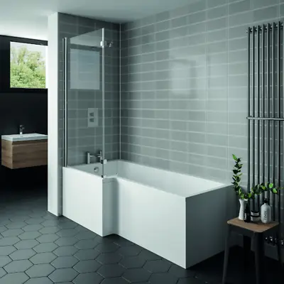 £637 • Buy L Shape Shower Bath 1500 With Panels, Screen, Optional Whirlpool & Waste