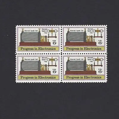 Marconi's Spark Coil And Gap - Vintage Mint Set Of 4 Stamps 50 Years Old! • $4.99