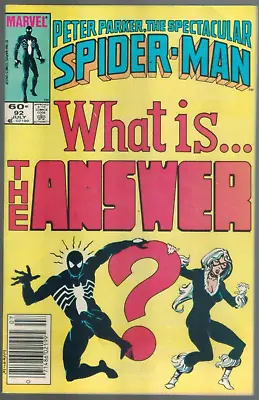 Peter Parker The Spectacular Spider-Man 92 Black Cat & Costume F/VF 1984 Marvel • $3.95