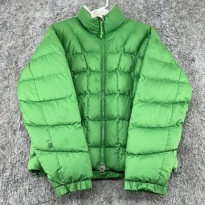 Marmot Jacket Mens Small Green Pocket Logo Full Zip Goose Down Puffer Coat • $19.95
