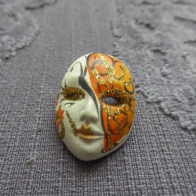 Venetian Mask Brooch Ornamental Jewellery • £8