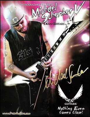 UFO Michael Schenker Group Signature Dean V Guitar Ad 8 X 11 Advertisement Print • $3.96
