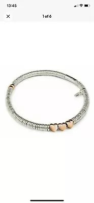 Links Of London Sweetie XS Heart Bracelet Sterling Silver Gold On Silver Heart • £59.99