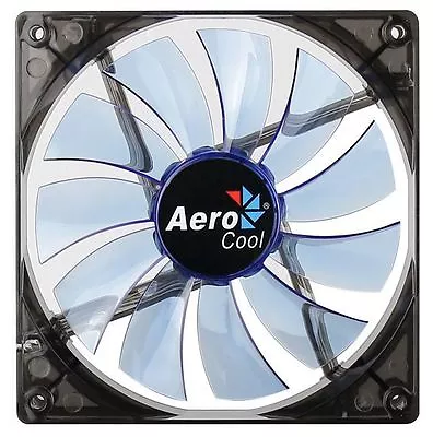 AeroCool Lightning LED Fan - 140x140x25mm 1200+10rpm 48CFM 22dBA - Blue LED • $18.11