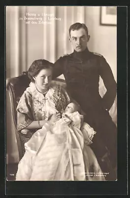 Postcard Victoria Louise Duchess Of Braunschweig With Duke And Crown Prince  • £5.16