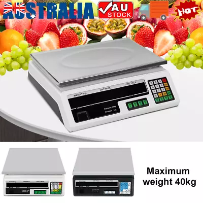 Electronic Digital Kitchen Scale Commercial Shop 40KG 1g Food Weight Scales LCD • $37.09