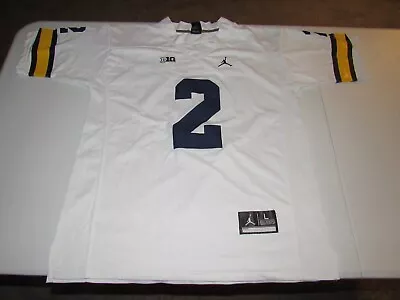 Charles Woodson #2 Michigan Wolverines Jordan White Jersey Adult Size L • $9.99