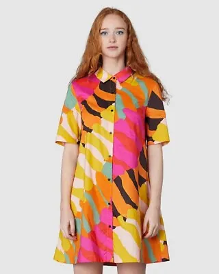 $125 • Buy Gorman “Wave Town” Shirt Dress Size 6 Fits 8