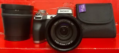 Sony Cyber-Shot DSC-H1 5.1MP Digital Camera W/12x Zoom & 1.7x VCL-DH1758 & Bag. • $100