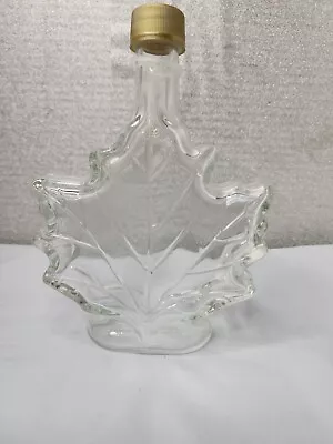 Clear Glass Maple Leaf Syrup Bottle Jar With Screw Lid • $13.22