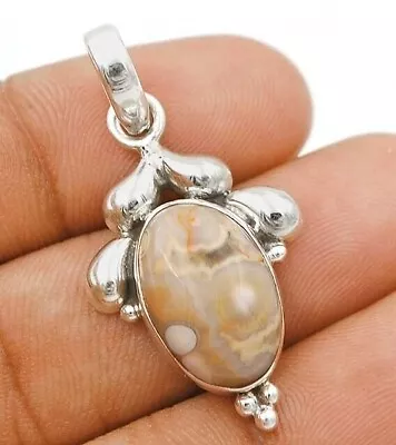 Natural Ocean Jasper -Madagascar 925 Sterling Silver Pendant CT30-5 • $11.99