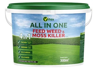 Vitax All In One Feed Kills Weed Mosskiller Moss Lawn Fertiliser 90sqm - 300sqm • £16.99