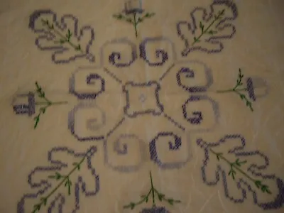 Vintage Lot Of 10 Embroidery Oak Leaf Quilt Block 17 X 17 • $14