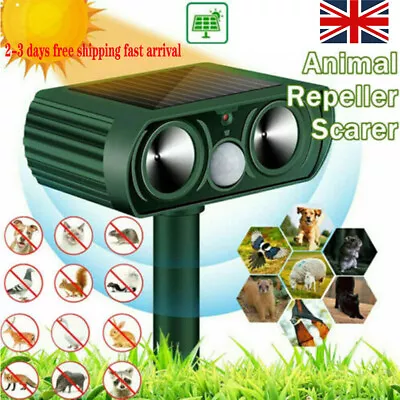 Ultrasonic Solar Cat Dog Repeller Fox Pest Repeller Deterrent Repeller Garden UK • £10.89