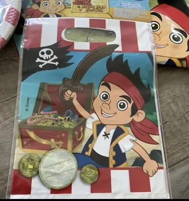 Jake And The Neverland Pirates Party Bags Plastic Birthday Disney  X 6 • £2.20