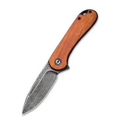 CIVIVI C907DS-2 Elementum Flipper Knife Wood Handle - Damascus Blade • $154.95
