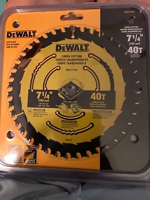 DEWALT Carbide Circular Saw Blade 7 1/4 Inch 40T Cross Cutting CHN DWA171440 • $13.99