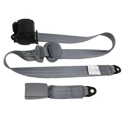 Gray 3 Point Car Front Seat Belt Buckle Kit Automatic Retractable Safety Straps • $30.99