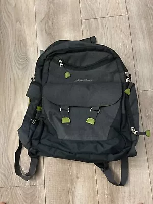 Eddie Bauer Diaper Bag Excellent Used Condition Gray Green Baby Backpack • $18.99