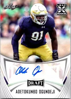 2021 Leaf Draft Autographs Adetokunbo Ogundeji Auto Notre Dame   T206 • $0.99