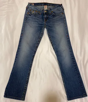 True Religion Size 29 Pockets Light Wash Distressed USA Made EUC • $26