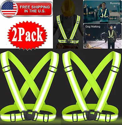 2 Pack Safety Vest Adjustable Reflective Belt Stripe Night Running Jogging Bike • $7.99