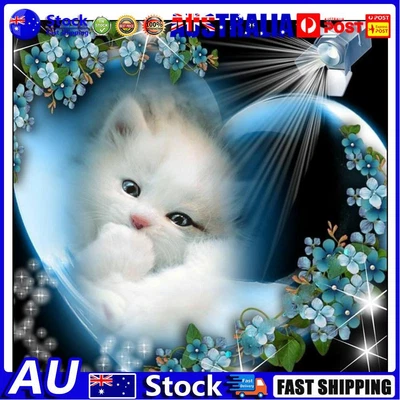 $9.34 • Buy Mosaic Diamond Painting Full Round Drill Handmade 5D Shining Cat DIY Kit Craft