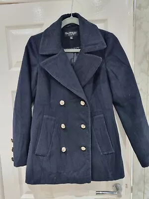 Miss Selfridge Navy Blue Coat Jacket Size 6 8 🧥 • £6.99