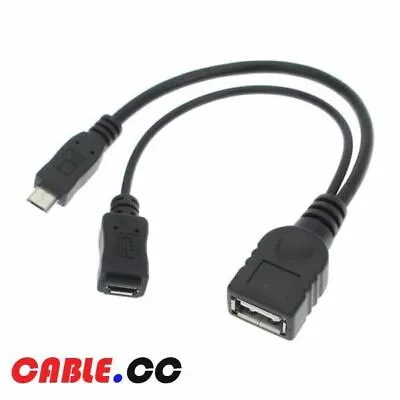 Micro USB To USB Female Host OTG Cable With USB 2.0 Power For Phone 5Pin OTG • $5.01