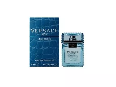 Versace Eau Fraiche Men Mini Bottle 0.17 Oz 5 Ml Eau De Toilette Dab-On Nib • $8.73