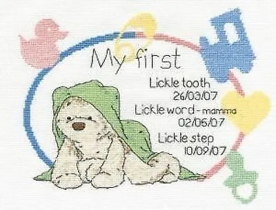 Cross Stitch Kit - DMC - Lickle Ted - Precious Lickle Moments Birth Sampler • £10.96