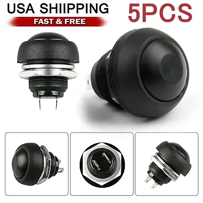 5X Black M4 12mm Waterproof Momentary ON/OFF Push Button Round SPST Switch • $5.99