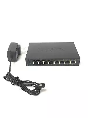 D-LINK DGS-108 8 Ports Gigabit Ethernet Switch With AC Adapter WORKS FREE SHIP • $21.95