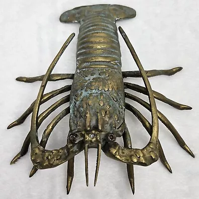Vintage Brass Crawdad Crayfish Crawdaddy Crawfish Crustacean Wall Hanger Décor • $19.95