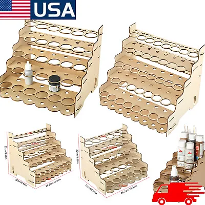 Model Paint Organizer Wooden Craft Paints Storage Rack Holder DIY Pigments Shelf • $14.24