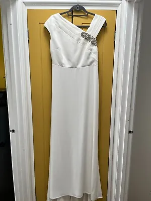 £140 • Buy Stunning Monsoon Tess Embellished Brooch Bridal Wedding Dress Ivory Size 12
